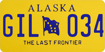 AK license plate GIL034