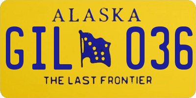 AK license plate GIL036