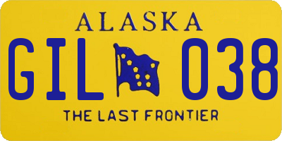 AK license plate GIL038