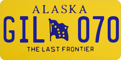 AK license plate GIL070
