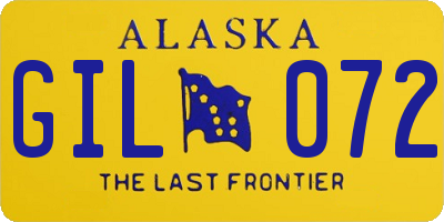 AK license plate GIL072