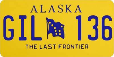 AK license plate GIL136