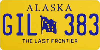 AK license plate GIL383
