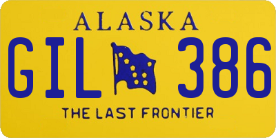 AK license plate GIL386