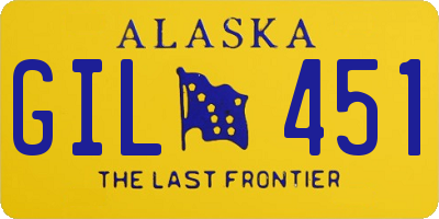 AK license plate GIL451