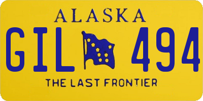 AK license plate GIL494