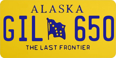 AK license plate GIL650