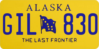 AK license plate GIL830