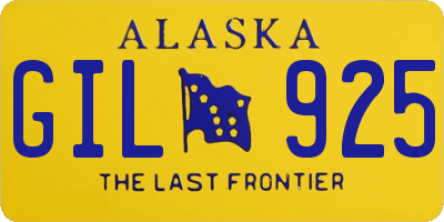 AK license plate GIL925