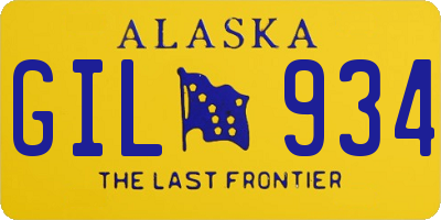 AK license plate GIL934