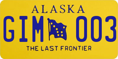 AK license plate GIM003