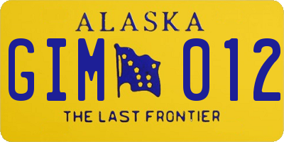 AK license plate GIM012