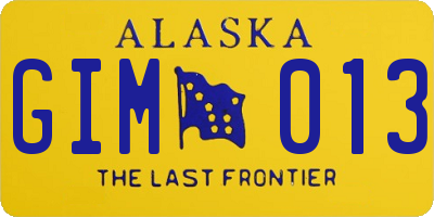 AK license plate GIM013
