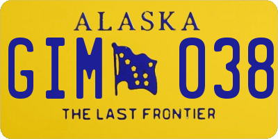 AK license plate GIM038