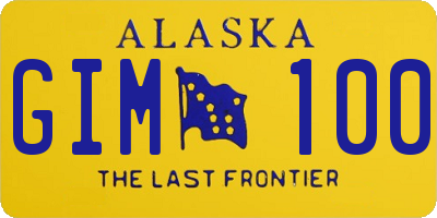 AK license plate GIM100