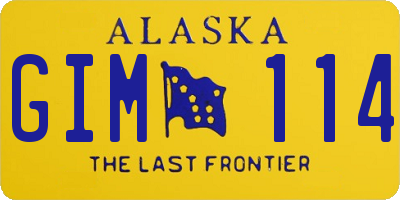 AK license plate GIM114