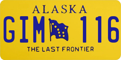 AK license plate GIM116