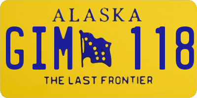 AK license plate GIM118