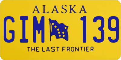 AK license plate GIM139