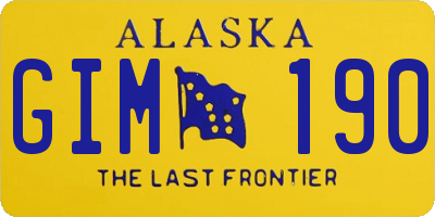 AK license plate GIM190