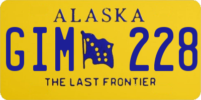 AK license plate GIM228