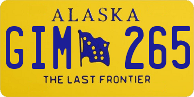 AK license plate GIM265