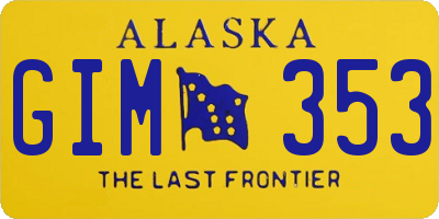 AK license plate GIM353
