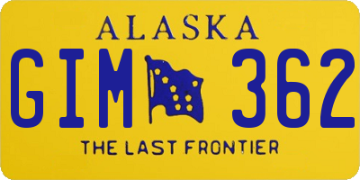 AK license plate GIM362