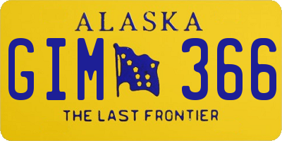AK license plate GIM366