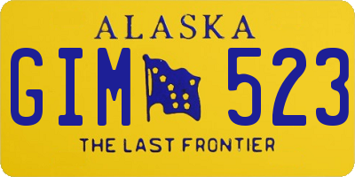 AK license plate GIM523