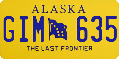 AK license plate GIM635