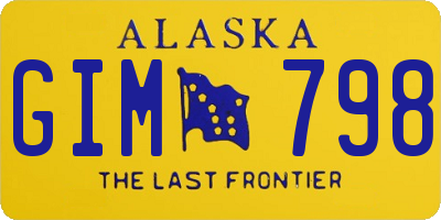 AK license plate GIM798