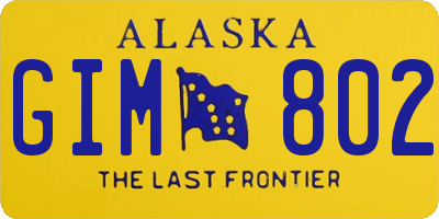 AK license plate GIM802