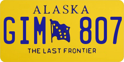 AK license plate GIM807