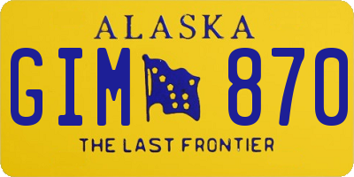 AK license plate GIM870