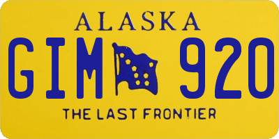 AK license plate GIM920