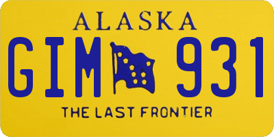 AK license plate GIM931