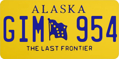 AK license plate GIM954
