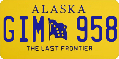 AK license plate GIM958