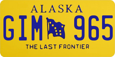 AK license plate GIM965
