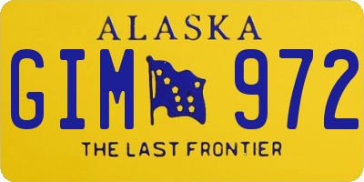 AK license plate GIM972