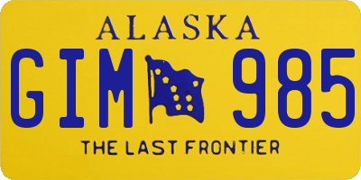 AK license plate GIM985