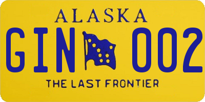 AK license plate GIN002