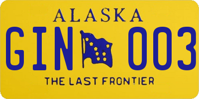 AK license plate GIN003