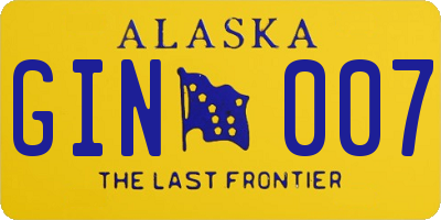 AK license plate GIN007