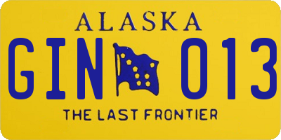 AK license plate GIN013