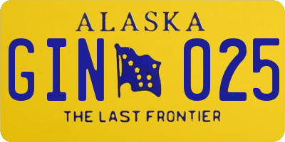AK license plate GIN025
