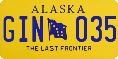 AK license plate GIN035
