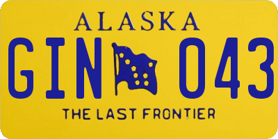 AK license plate GIN043