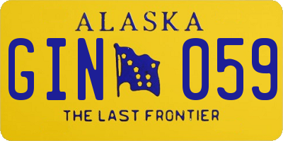 AK license plate GIN059